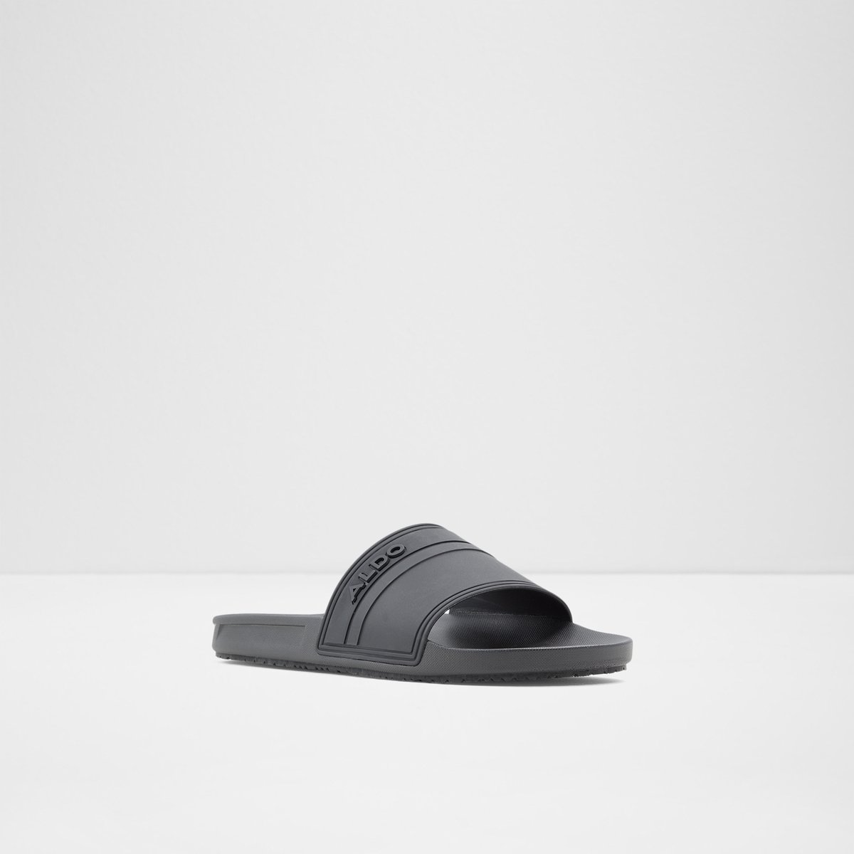 Dinmore Black Synthetic Rubber Men Slides