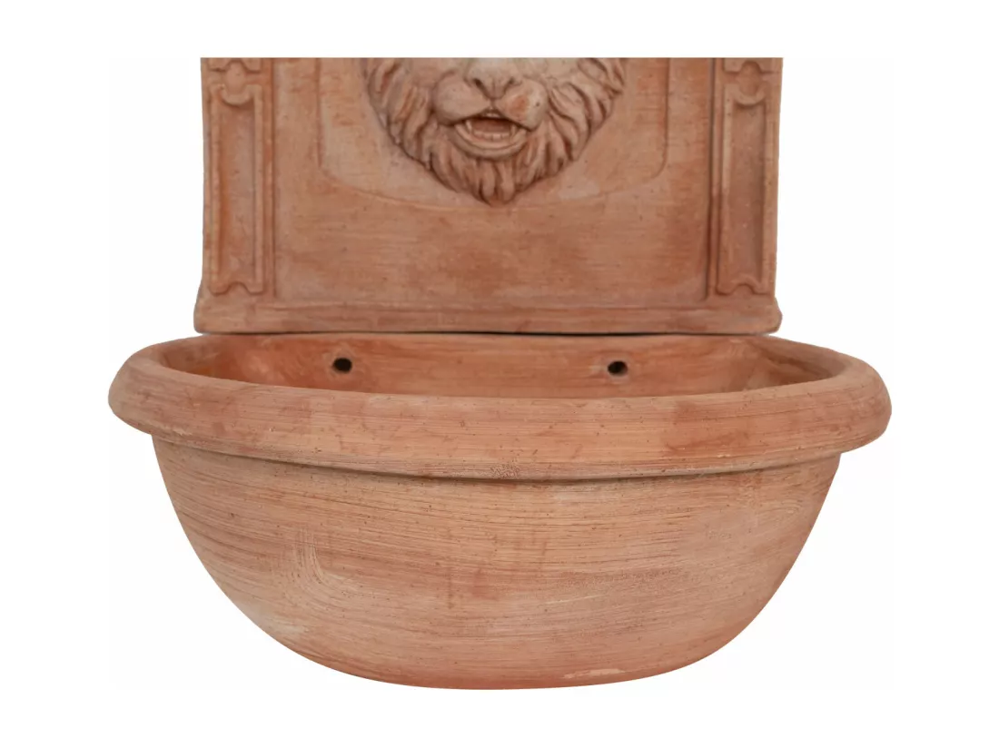 BISCOTTINI Fontaine Murale - Finition Terre Cuite Toscane - Jardin - Mobilier Mural - Terrasse - Décorative - 45x37x65cm