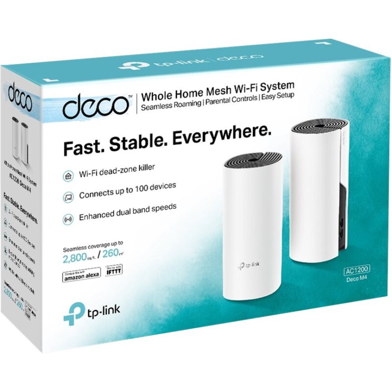 TP-Link Deco M4(2-pack) Bi-bande (2,4 GHz / 5 GHz) Wi-Fi 5 (802.11ac) Blanc Interne