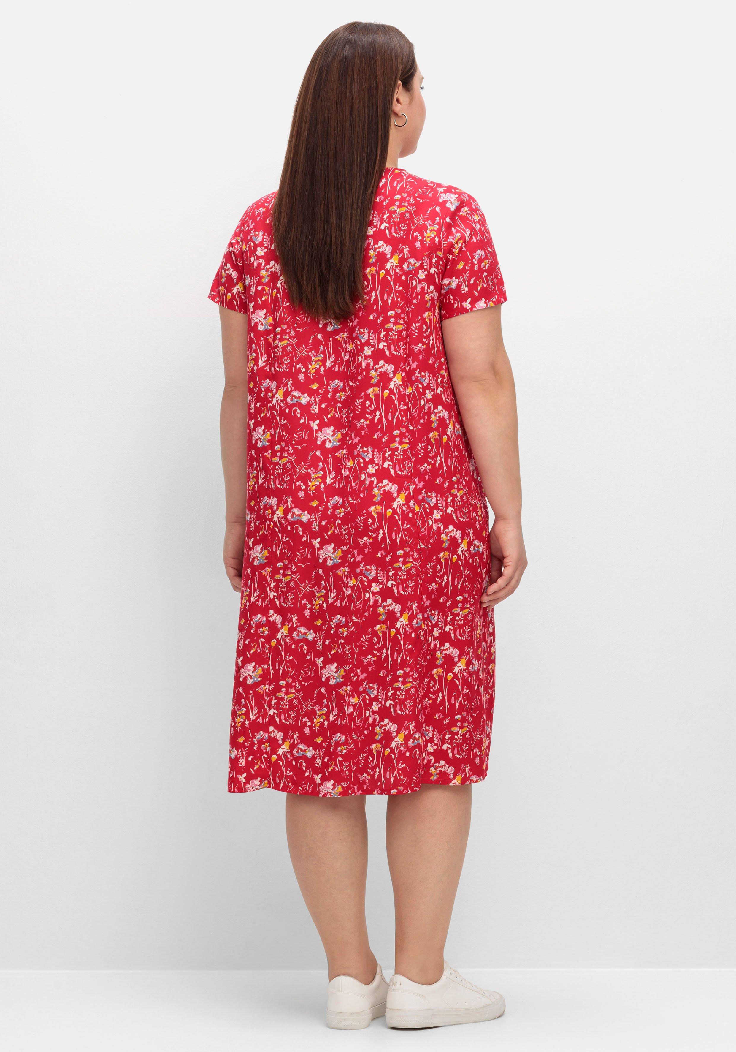 Kleid mit Knopfleiste und Blumendruck