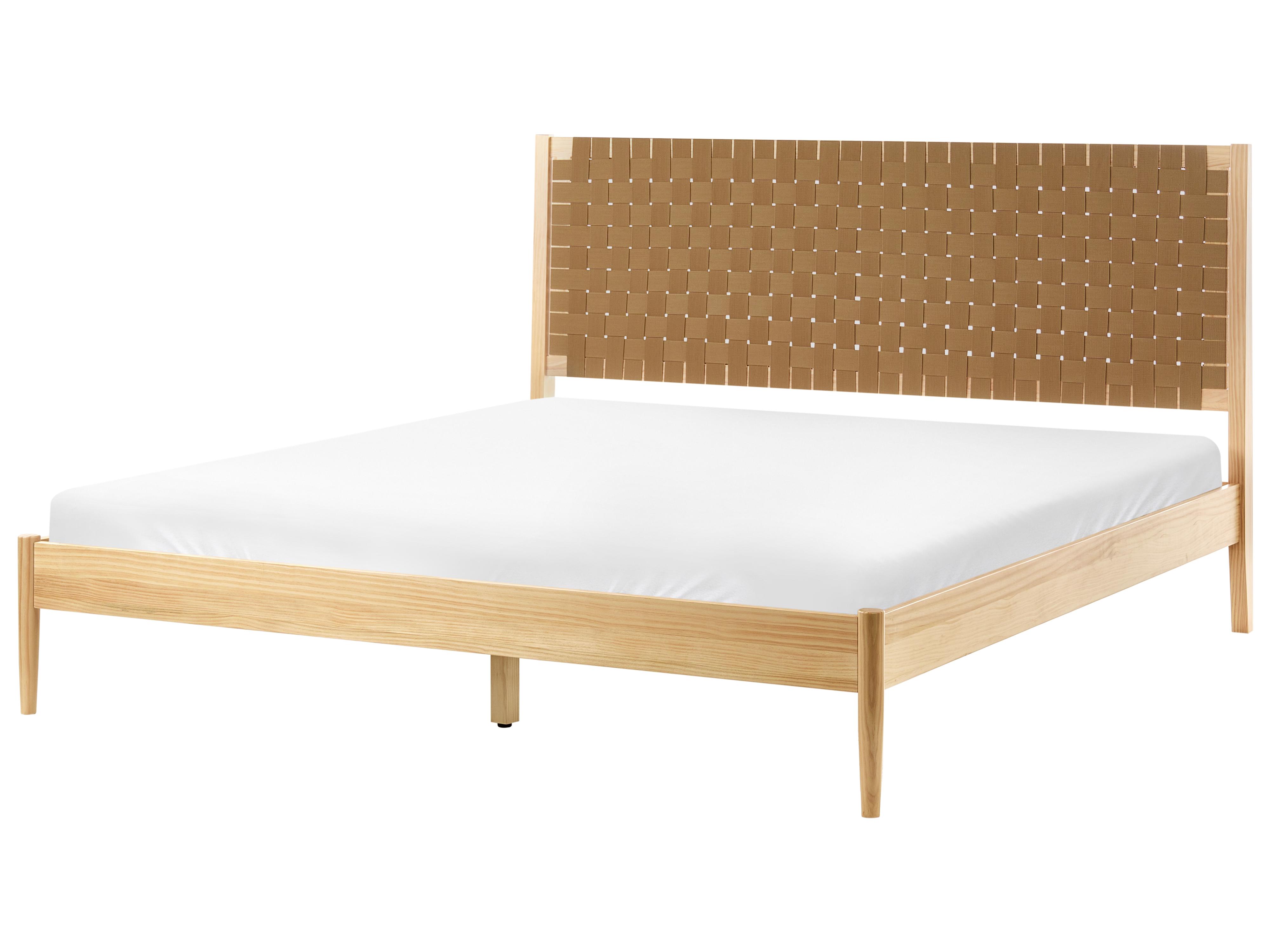 Bed Dennenhout BRUNEMONT 180 x 200 cm Lichtbruin