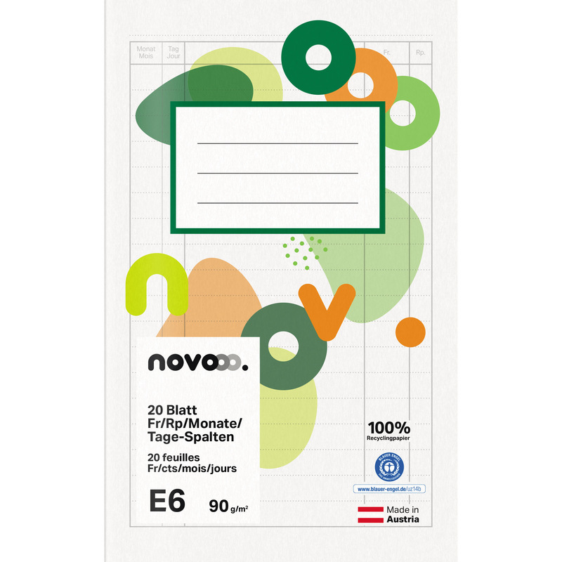 novooo Buchhaltungsheft, 110 x 175 mm, liniert