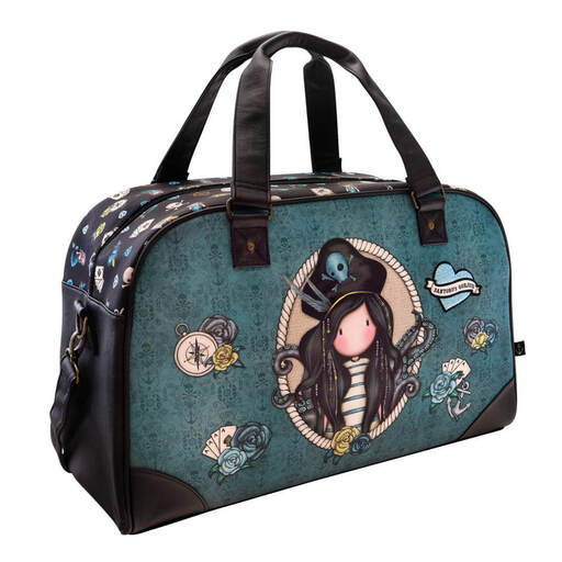 Bolsa de fim de semana Santoro Gorjuss Black Pearl, 500x230x310mm, turquesa/preto, M (1067gj02)