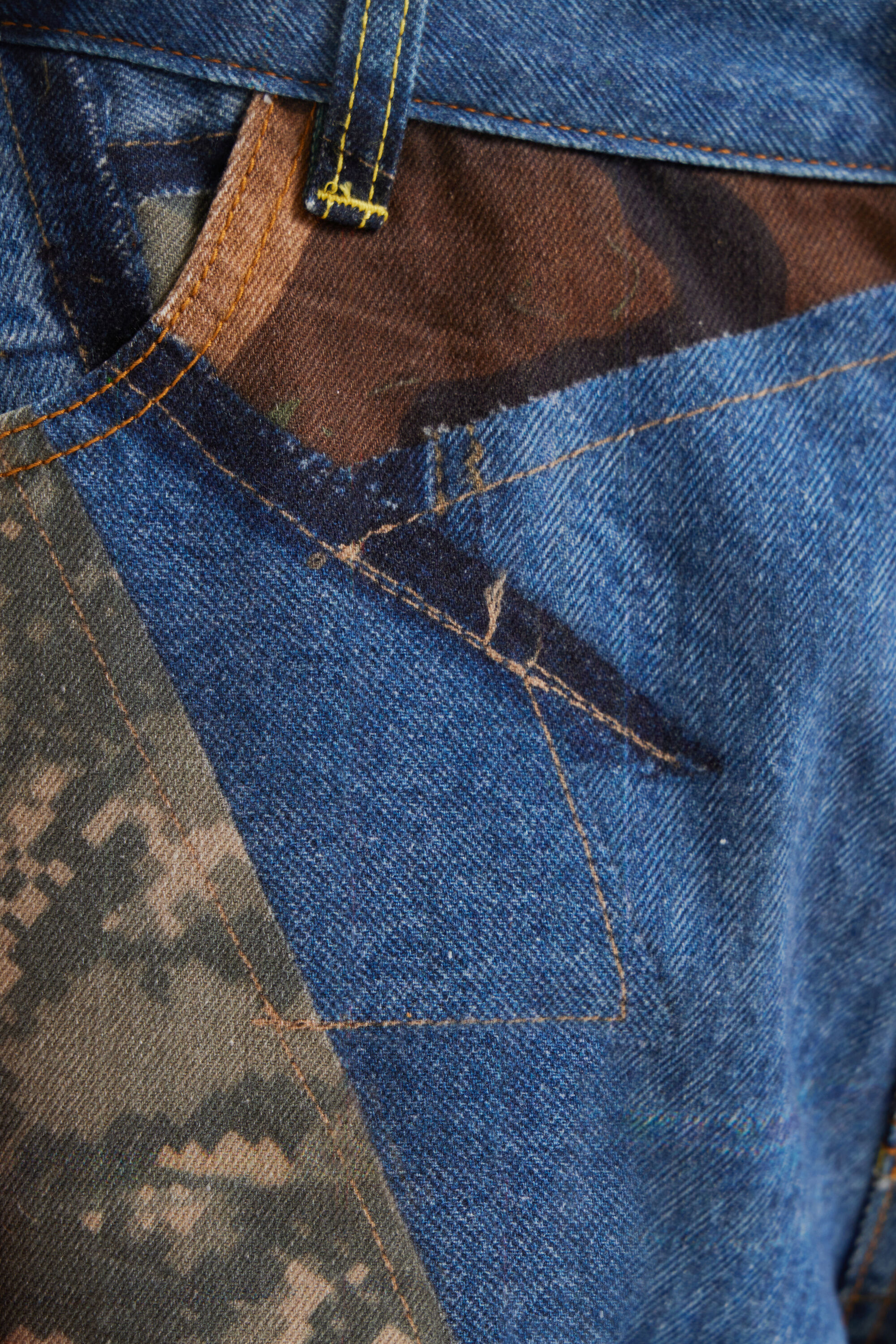 Jean décontracté patchwork