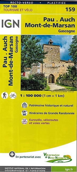 IGN - TOP 100 159 PAU MONT DE MARSAN PLASTIFIEE
