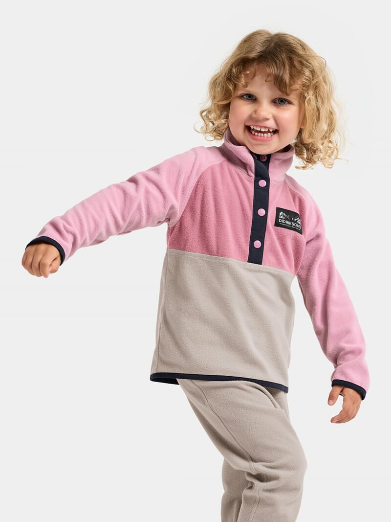 Monte Kids Half Button heather pink - Didriksons - Rumpetroll