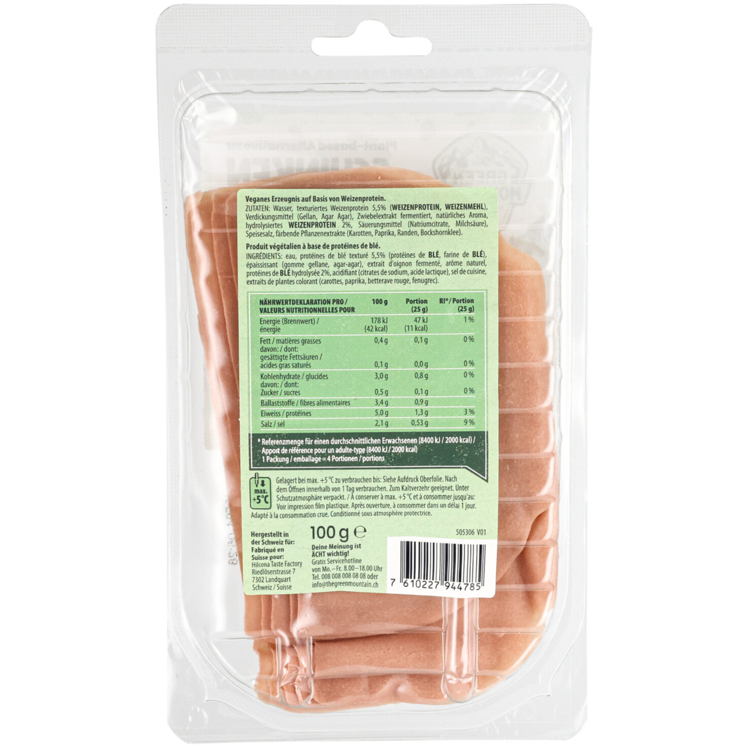 The Green Mountain plant-based vegane Alternative zu Schinken -