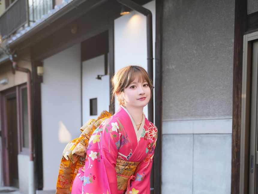 Bloomsoon - Print Kimono Robe / Accessoire / Set