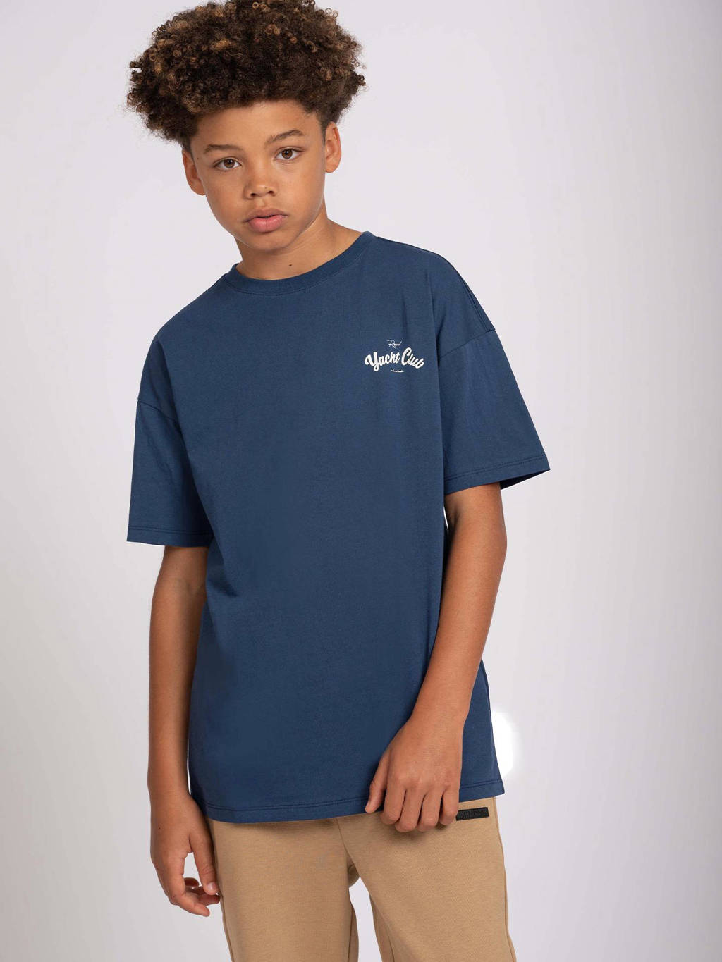 NIK&NIK T-shirt RYC met printopdruk donkerblauw