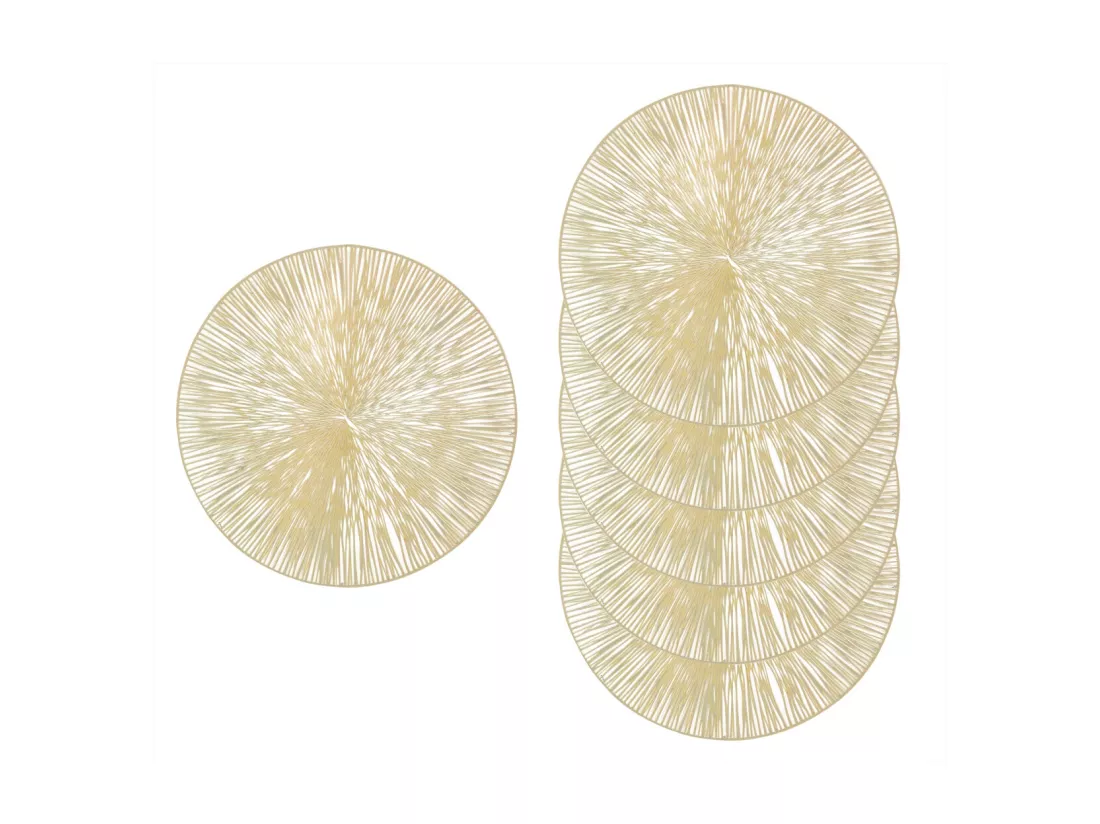 Sets de table en vinyle Fête (lot de 6) Doré 1