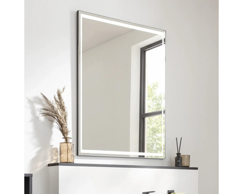 LED badkamerspiegel FACKELMANN B.Paris BxHxD 70,5x90,5x2,2 cm zwart 77449
