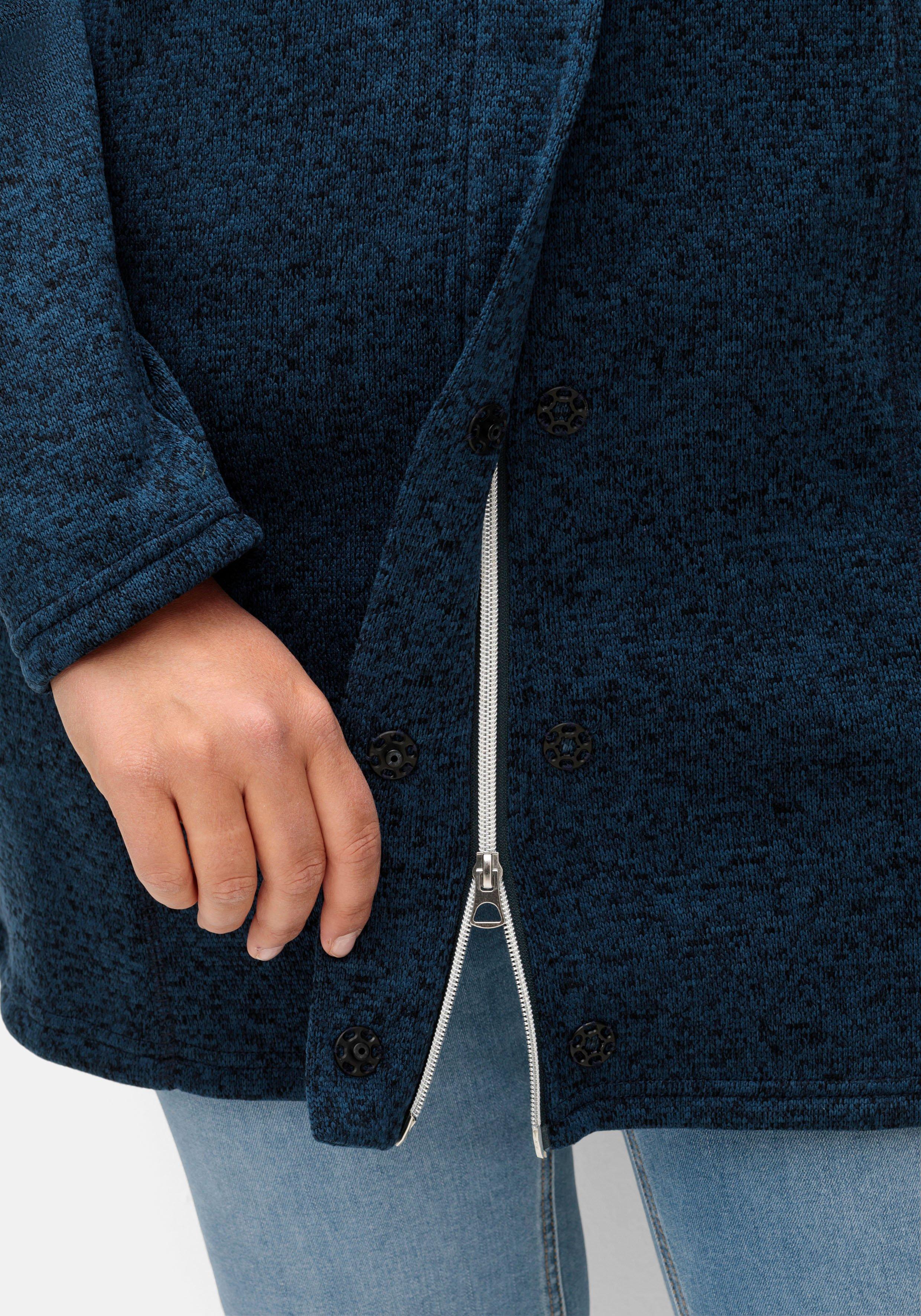 Fleecejacke mit Kapuze, in Melange-Optik