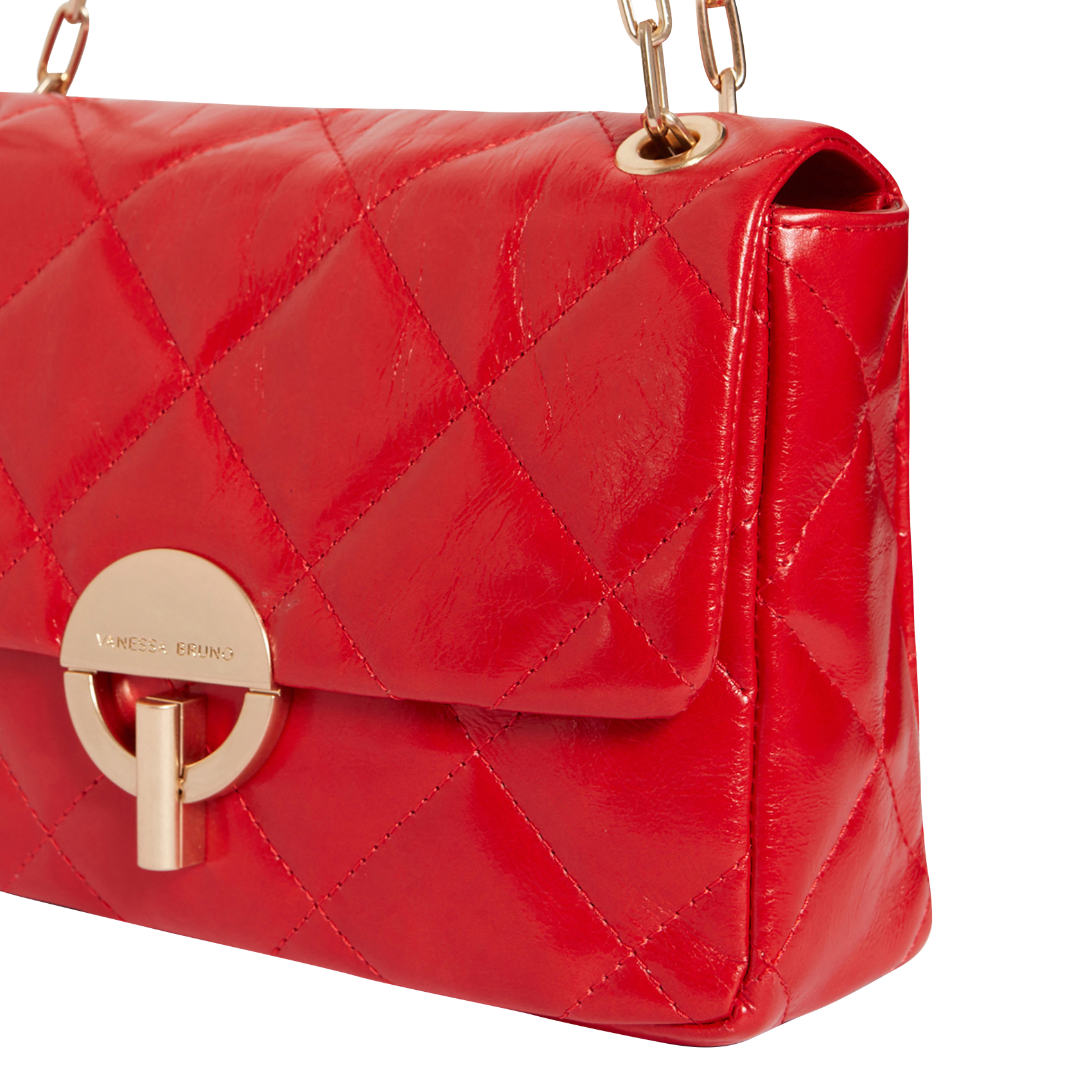 GRAND MOON - Sac bandoulière en cuir | Rouge
