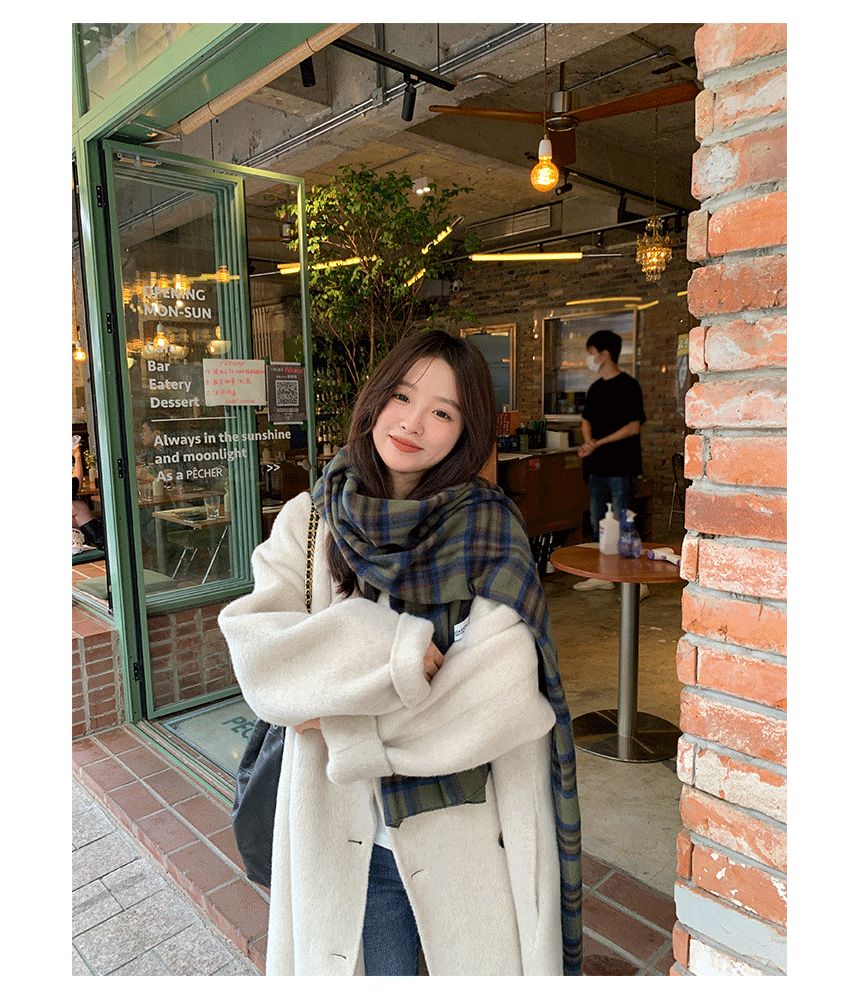 Combon - Sherpa Fleece geruite sjaal