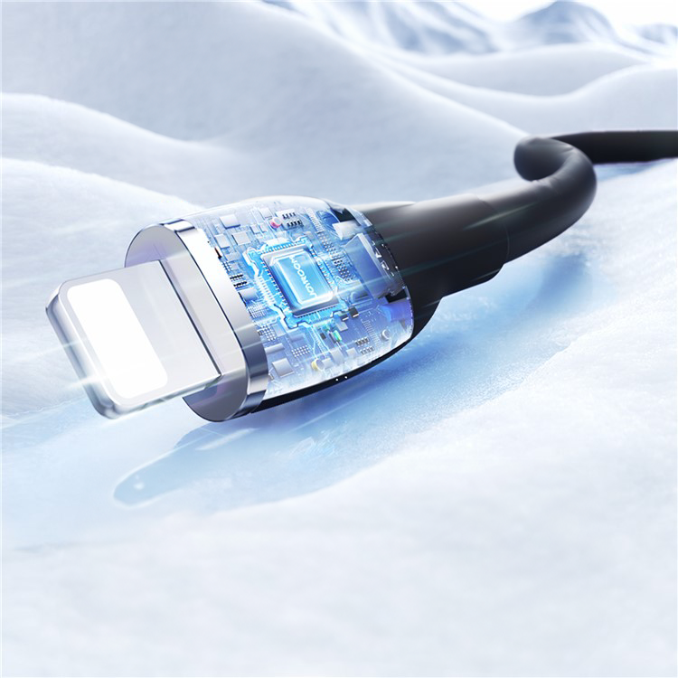 (1.2m) 30W USB C auf Lightning Ladekabel Silikon Datenkabel PD - Schwarz