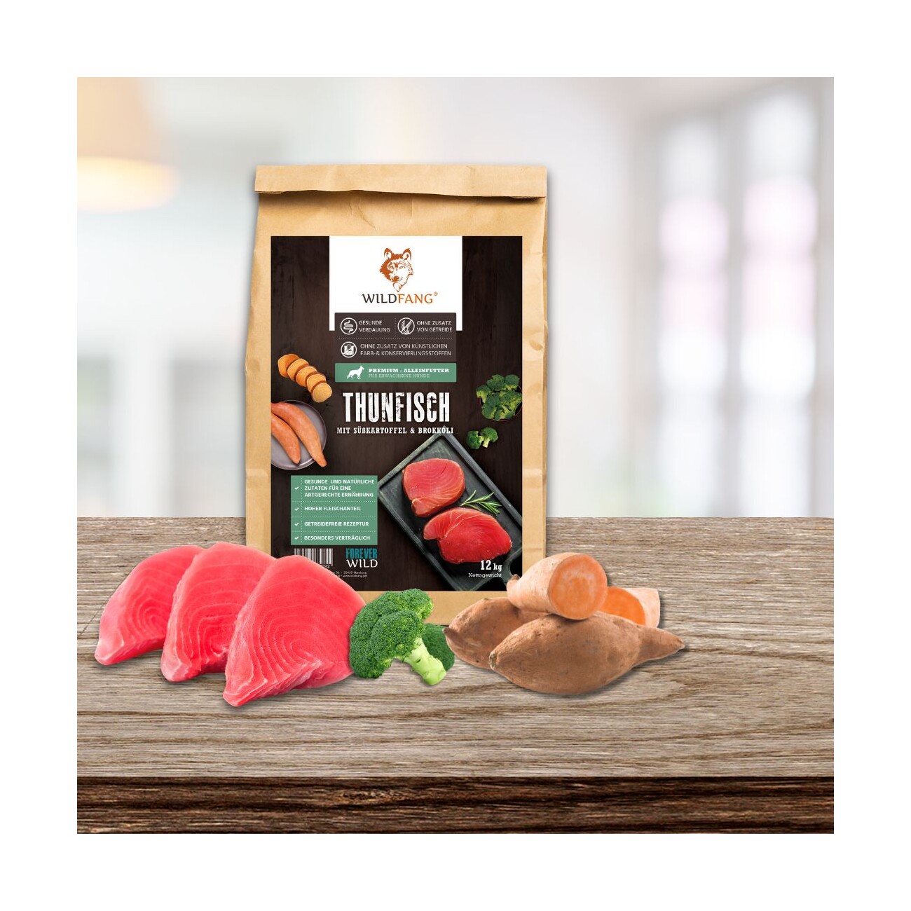 Wildfang ® Adult Trockenfutter mit Thunfisch 2 x 6 kg