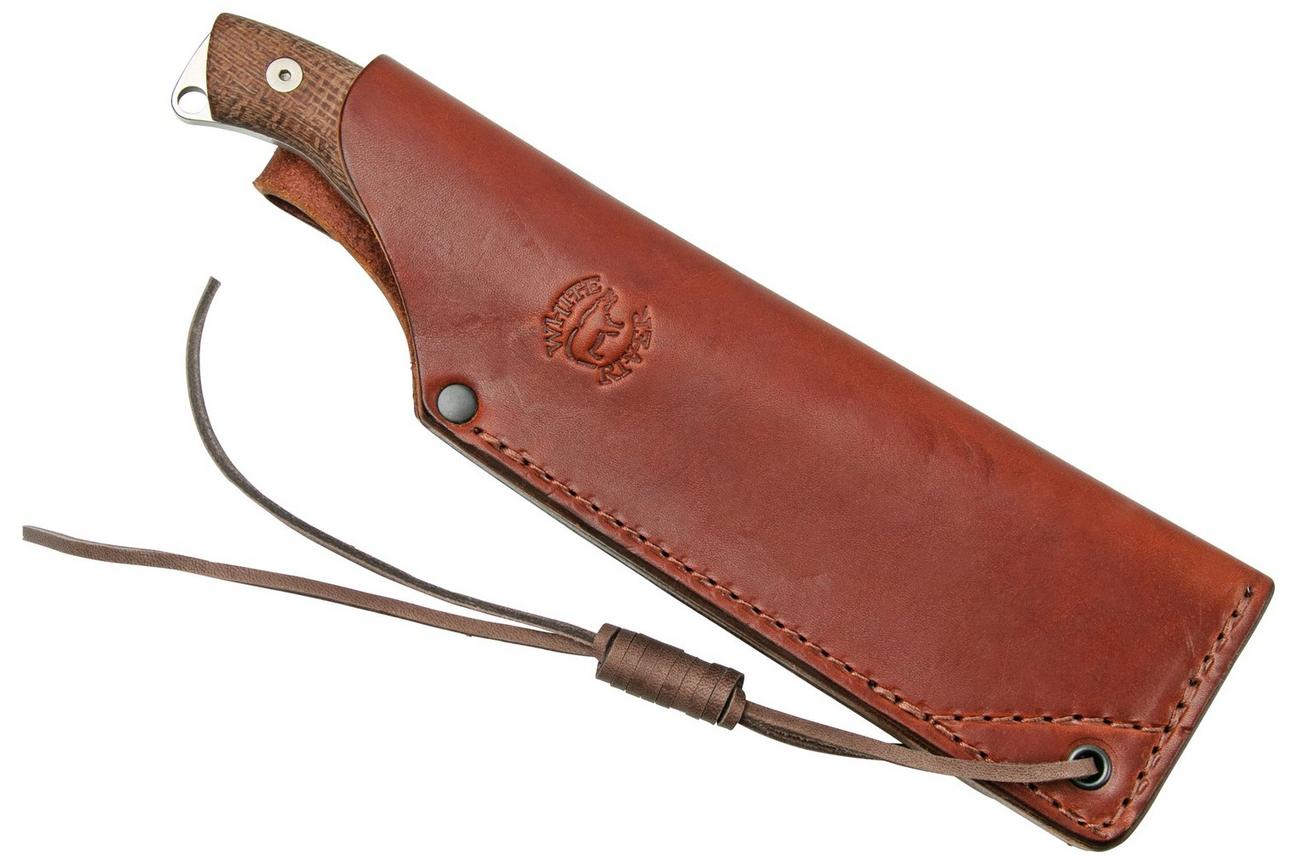 White River Camp Cleaver WRCC55-BNA Natural Burlap Micarta, kampeermes