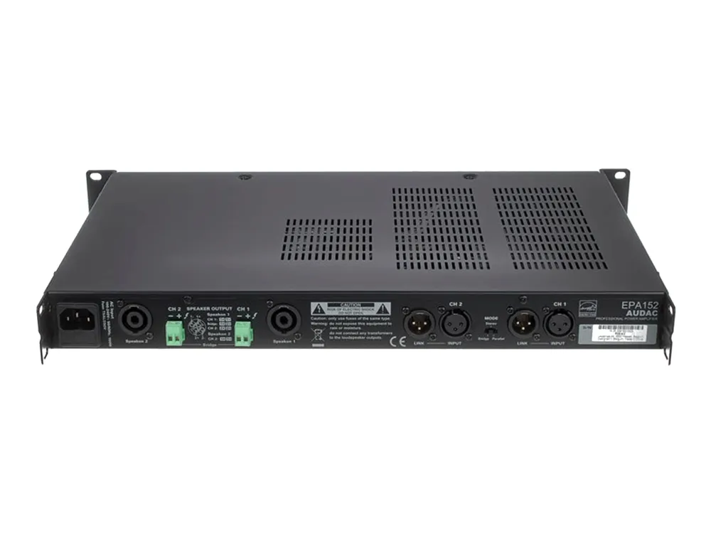 Audac EPA152 - Strømforstærker - 2 x 150 Watt - sort