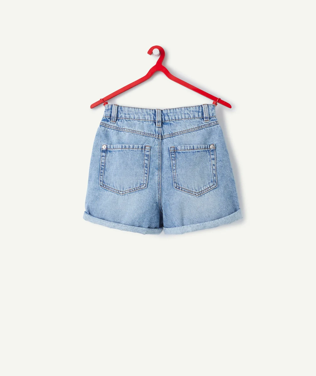 short taille haute fille en denim low impact coupe large