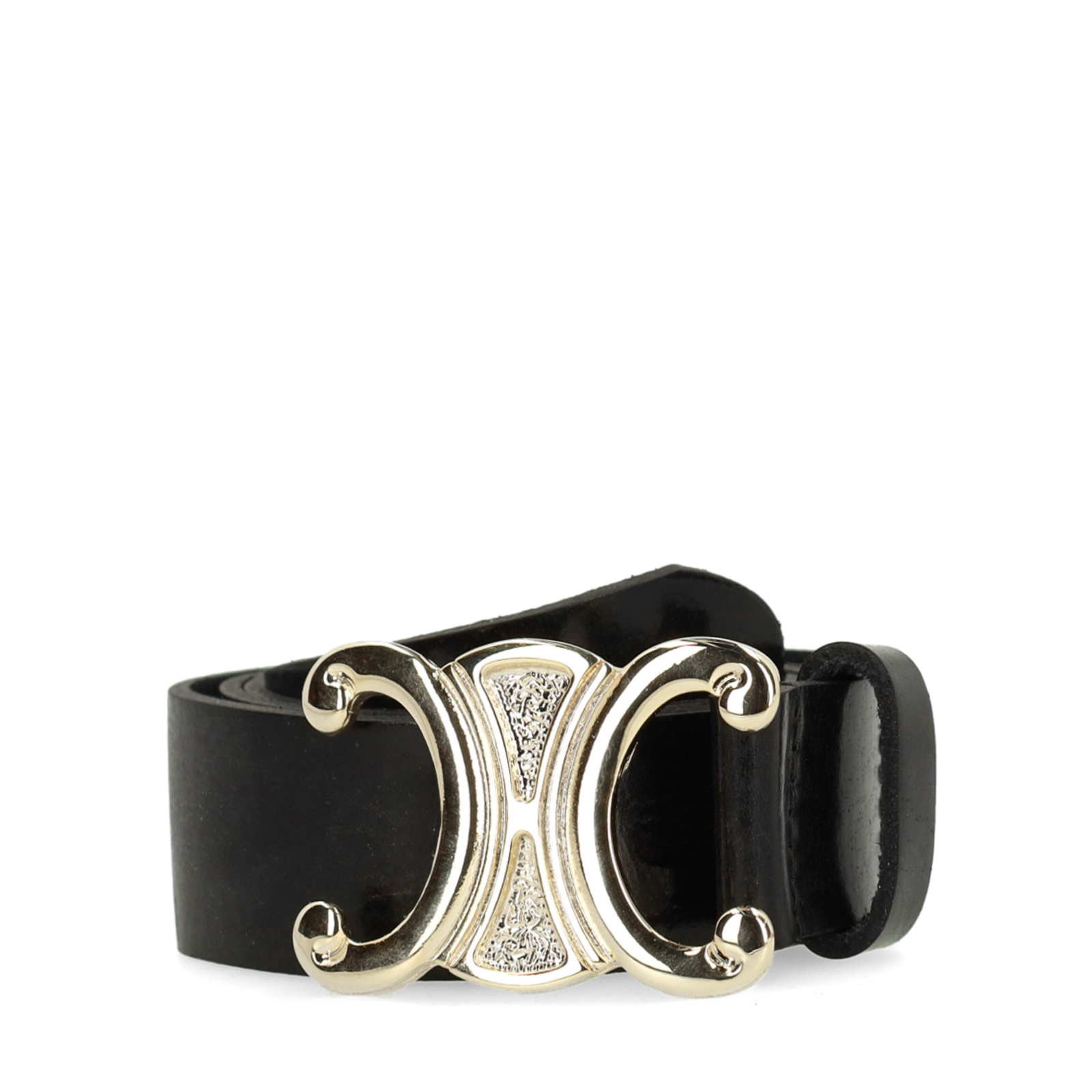 Zwarte leren dames riem