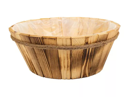 Panier en bois et corde marron d33x14h