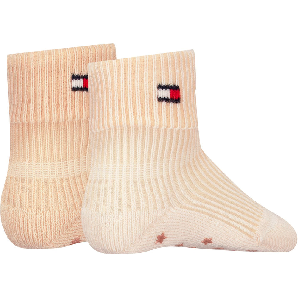 Køb Tommy Hilfiger Classic Khaki Baby Strømper 2-pak Fold Over Rib | Luksusbaby