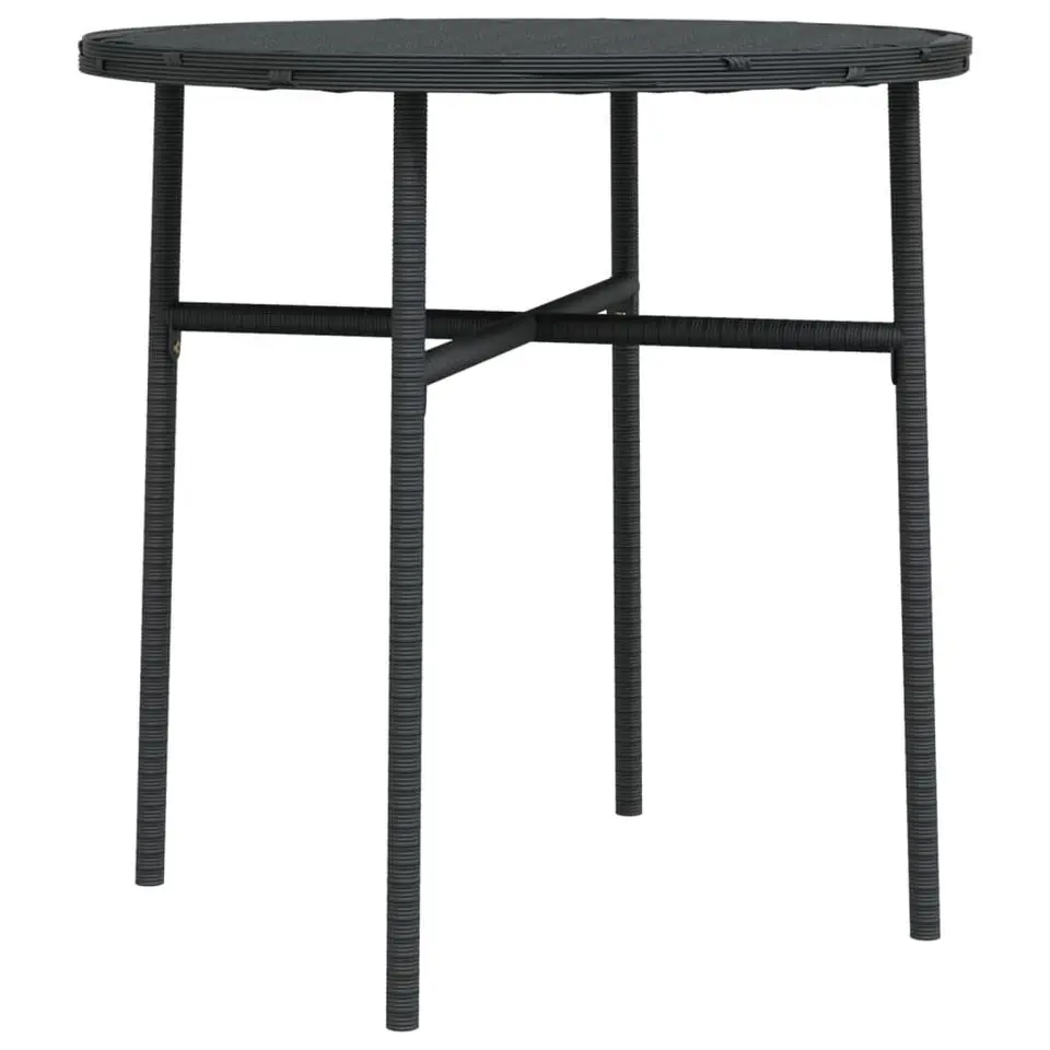 vidaXL - Tuinset - Zwart - Poly rattan - 3 stuks