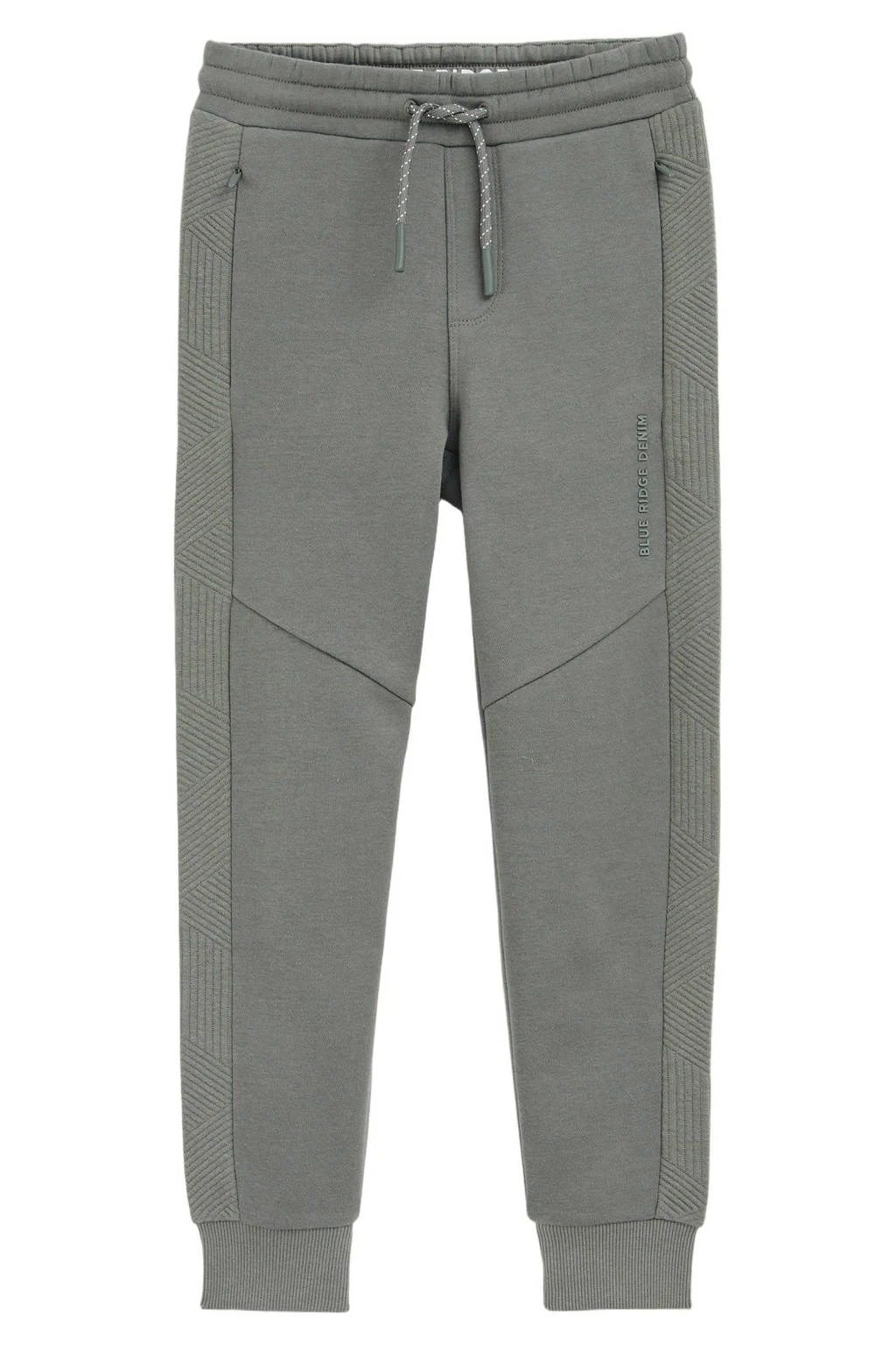 WE Fashion Blue Ridge slim sweatpant grijsgroen