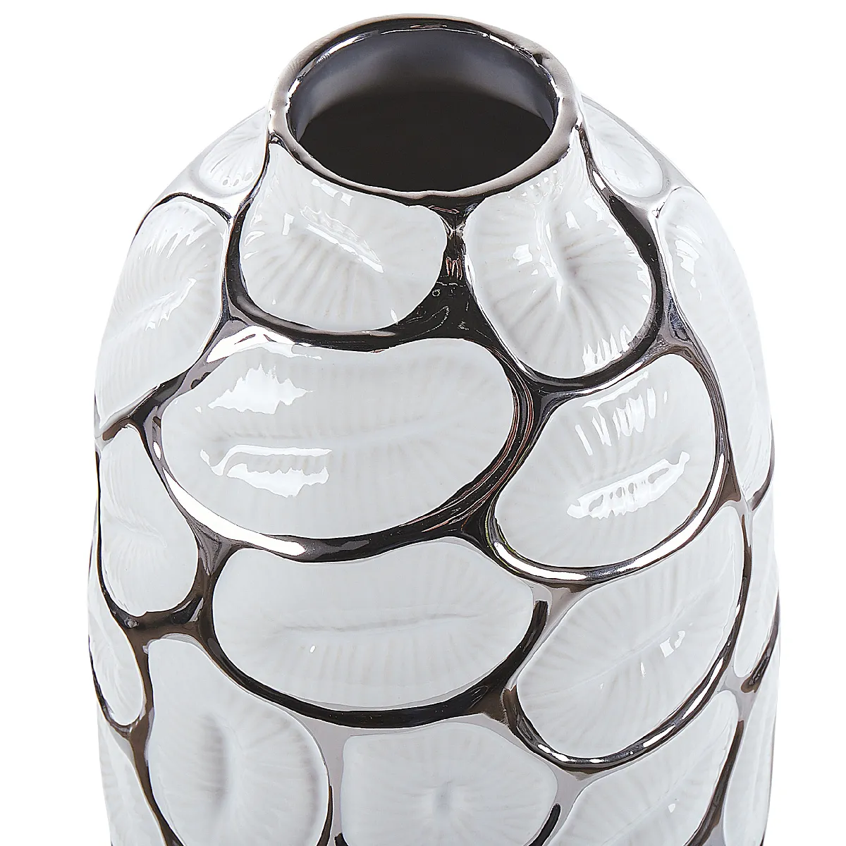 Beliani - Vase CENABUM Grès Blanc 34cm