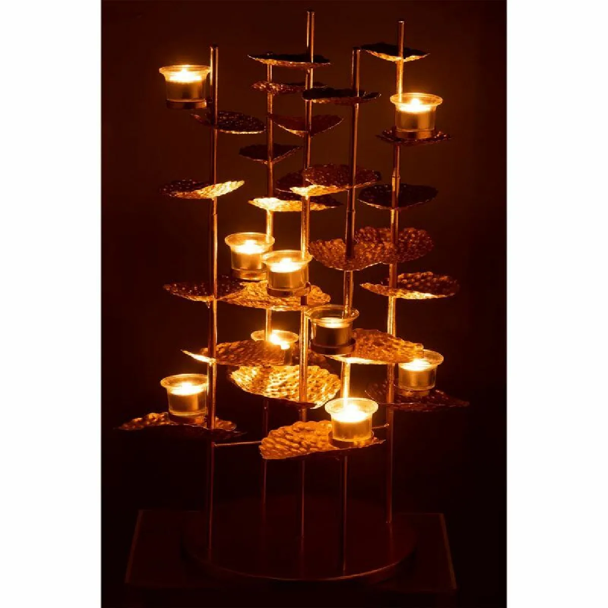 Paris Prix Photophore Fleur Alu - 64 cm Or