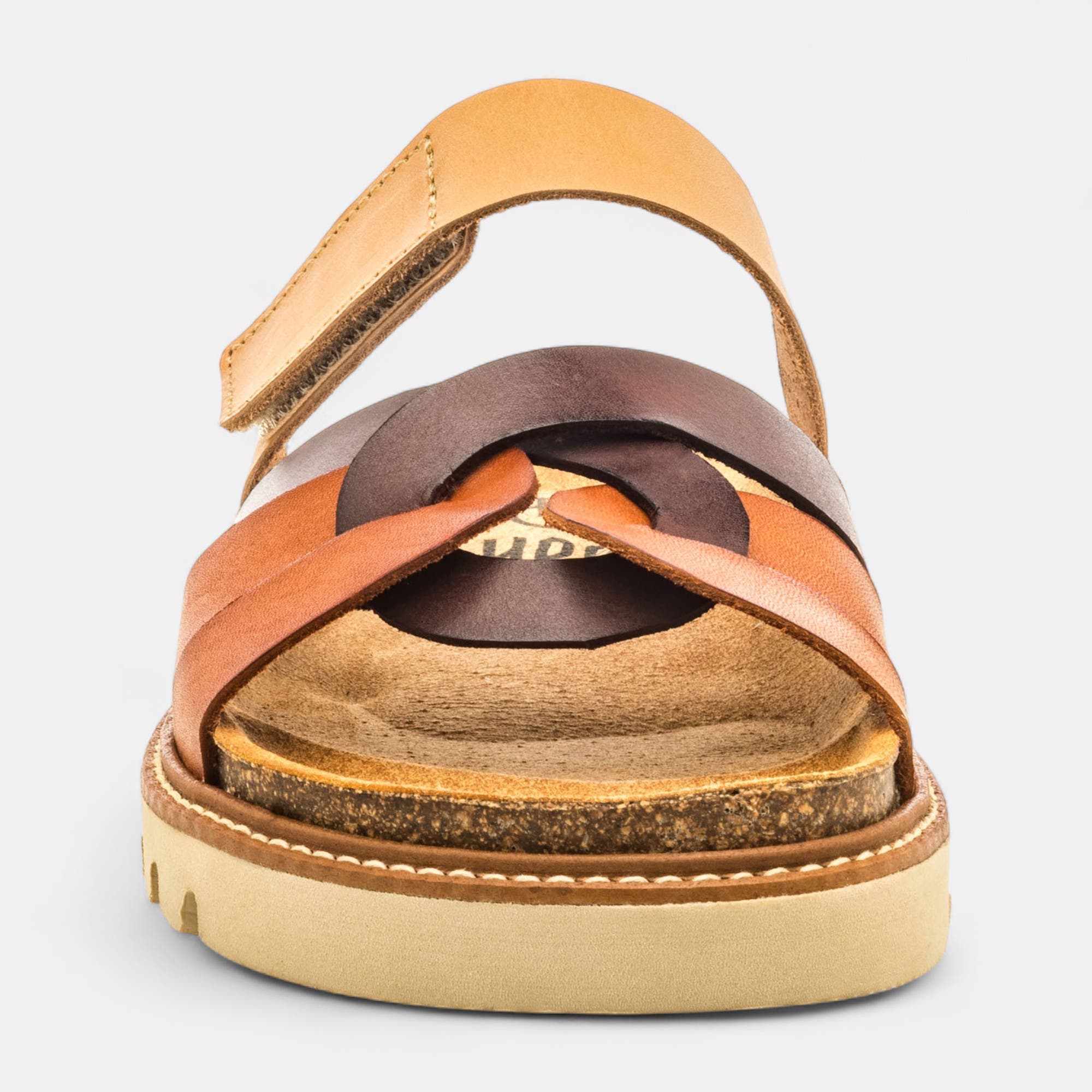 Mules semelle liège Femme en cuir multicolore