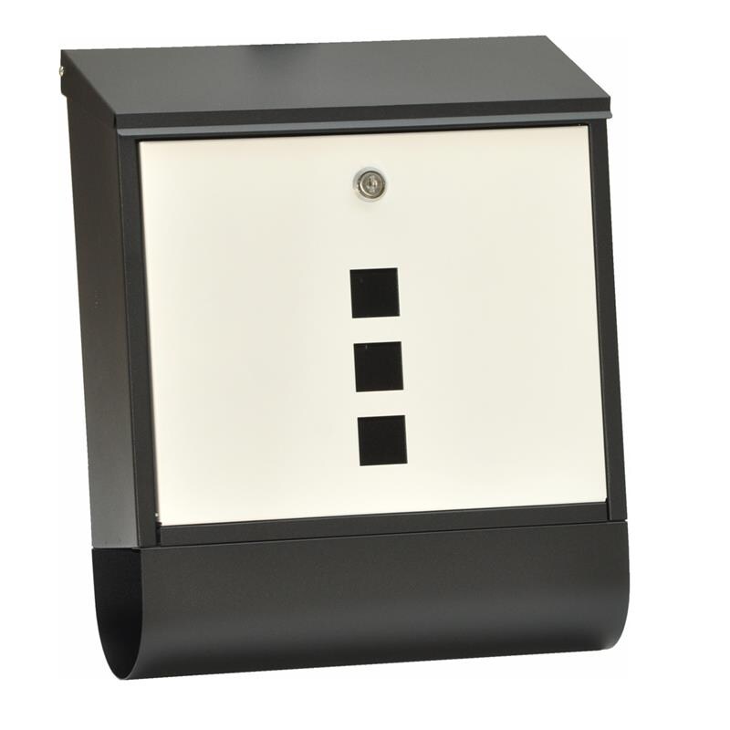 Dazikemo Briefkasten Piazza schwarz weiß 39 x 30 x 11 cm