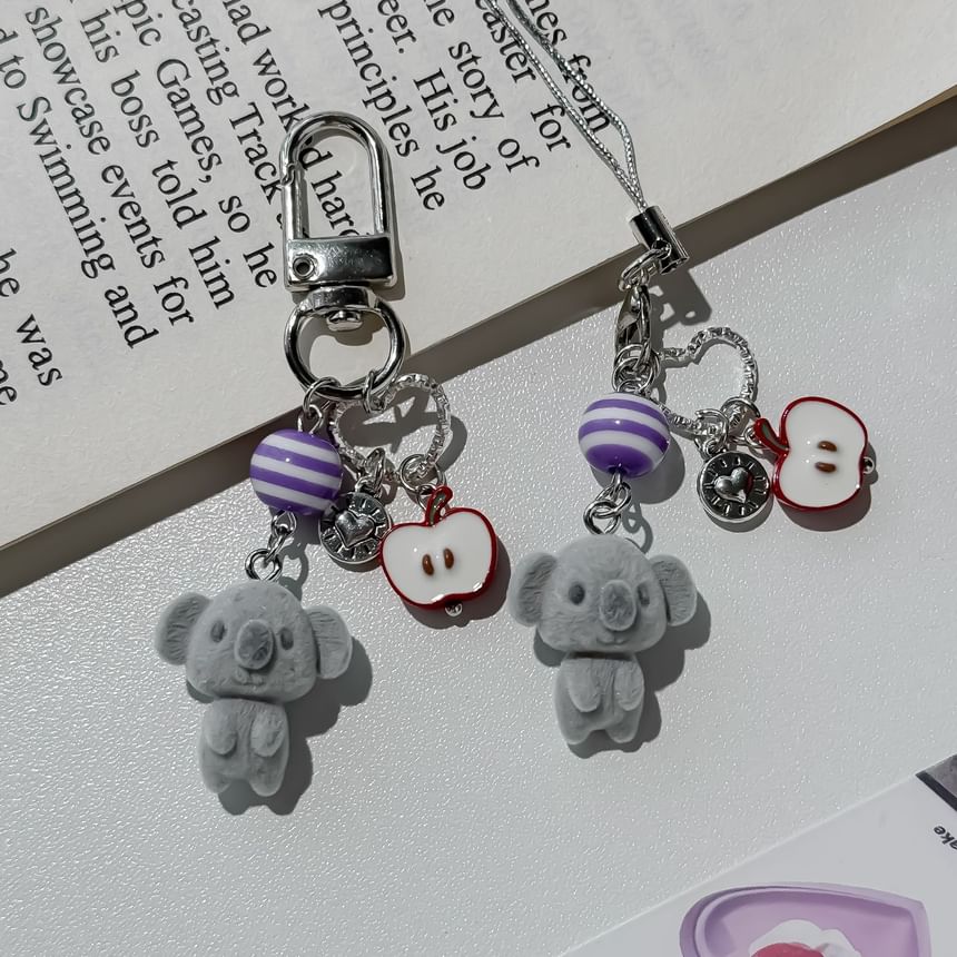 Coolkiss - Kaola Flocking Telefooncharm / Tascharm Sleutelhanger
