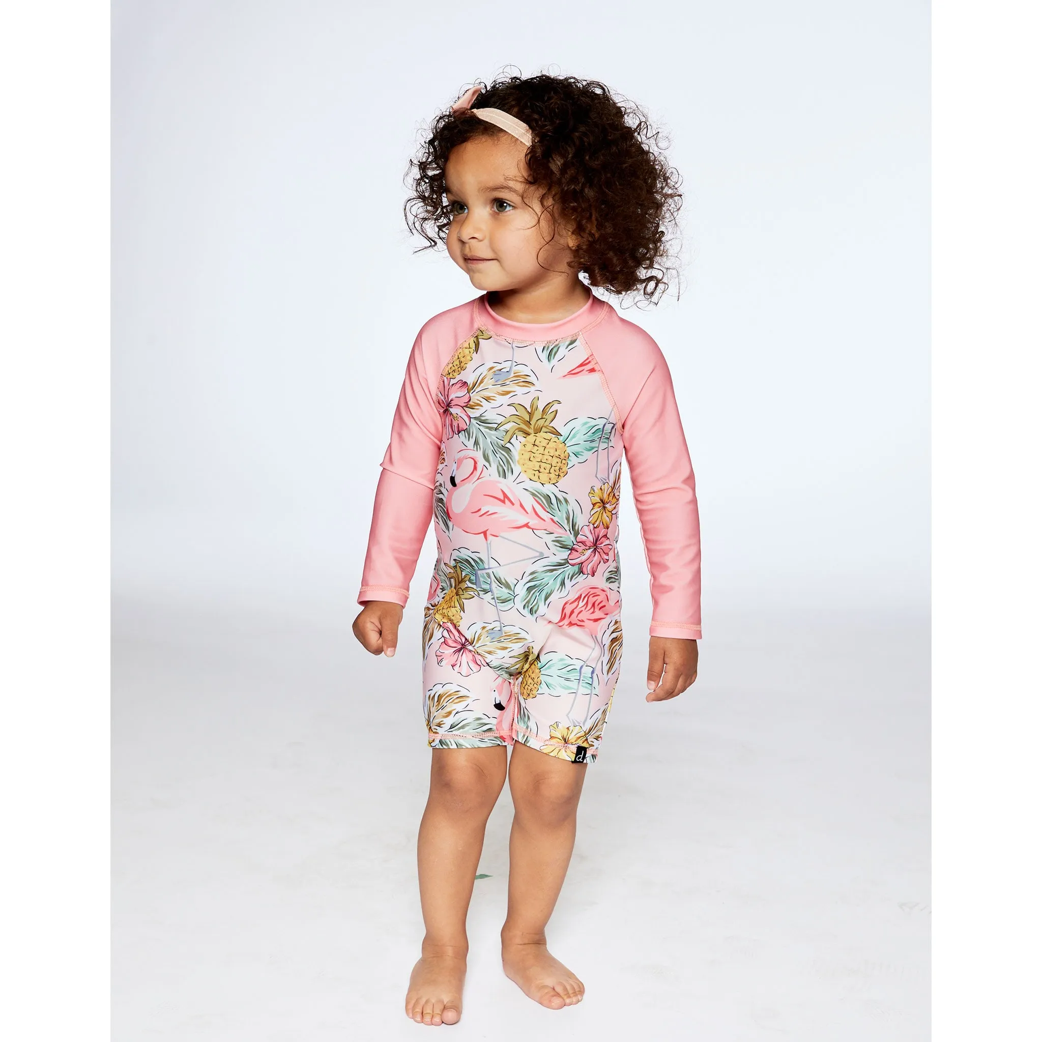 Deux par Deux Maillot UV Une Pièce Flamant Rose 3-24mois