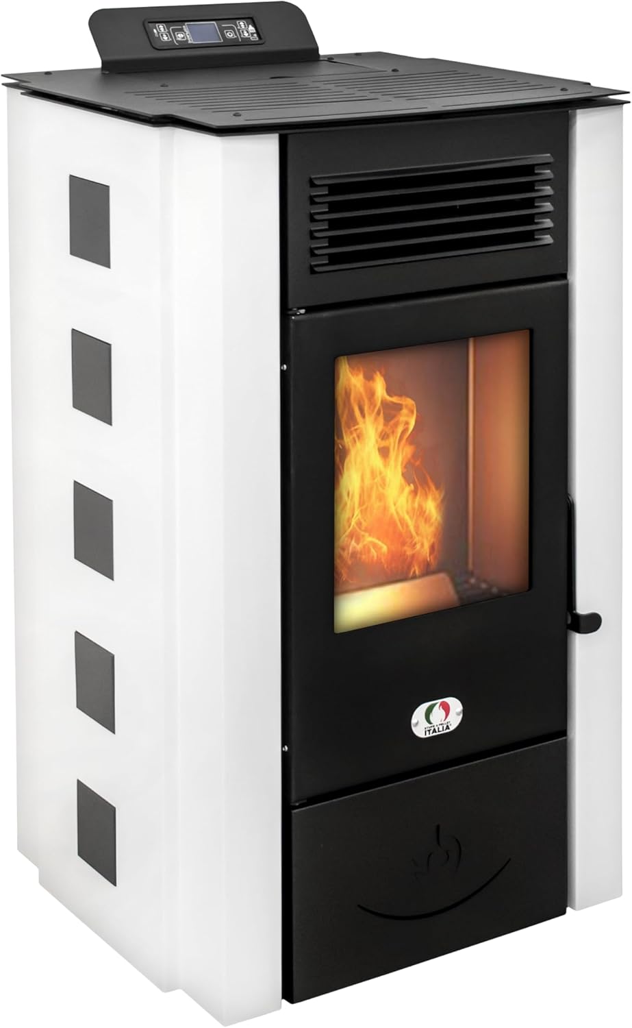 STUFE A PELLET ITALIA Colorado 15 KW | Pelletöfen Effizienz 92% Heizt 140m² Autonomie 15 Std. Programmierbar 5 Geschwindigkeiten und Leistungsstufen 24 Monate Garantie Weiß