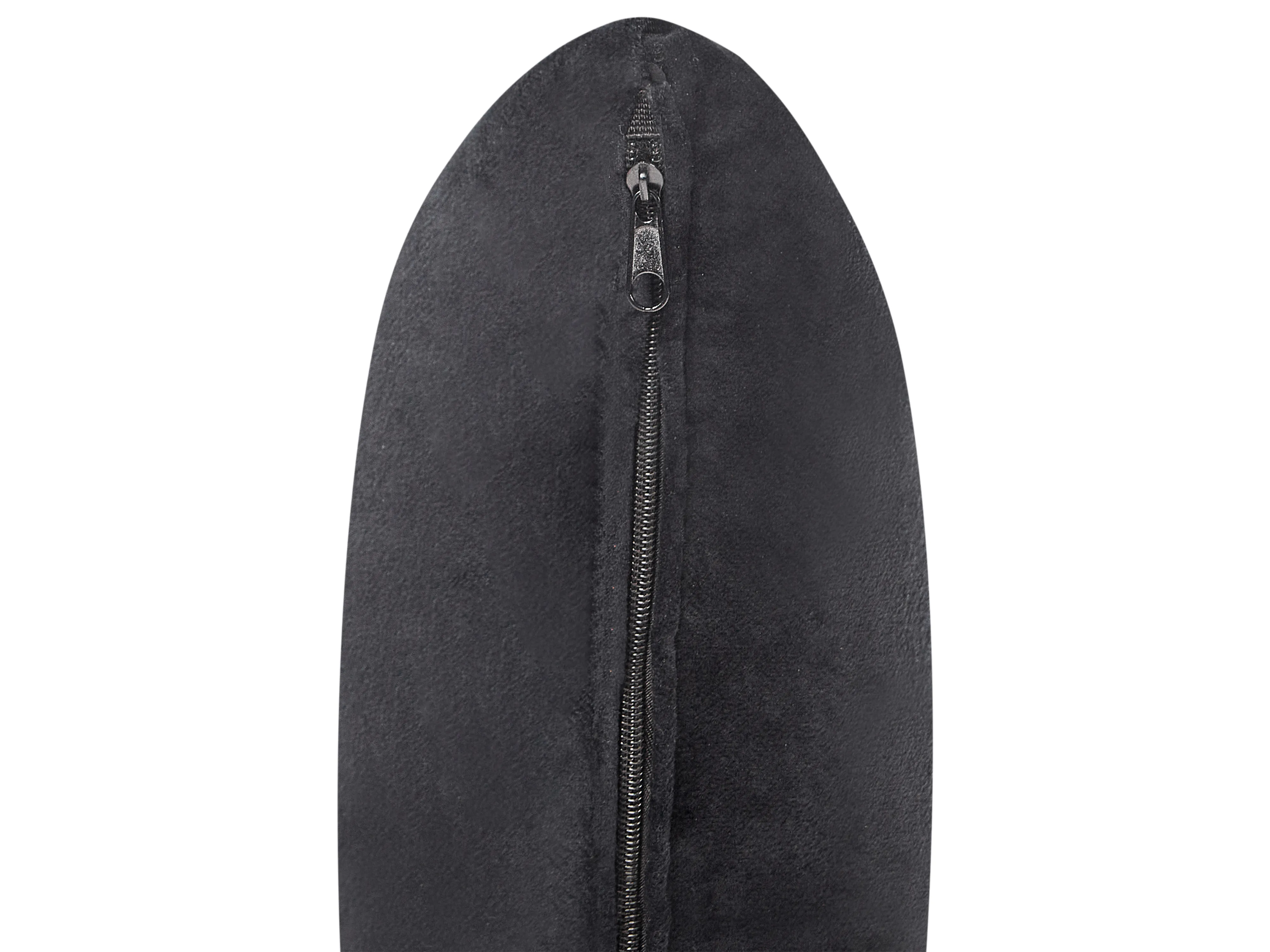 Linkszijdige chaise longue LATTES II Fluweel Zwart met kussen
