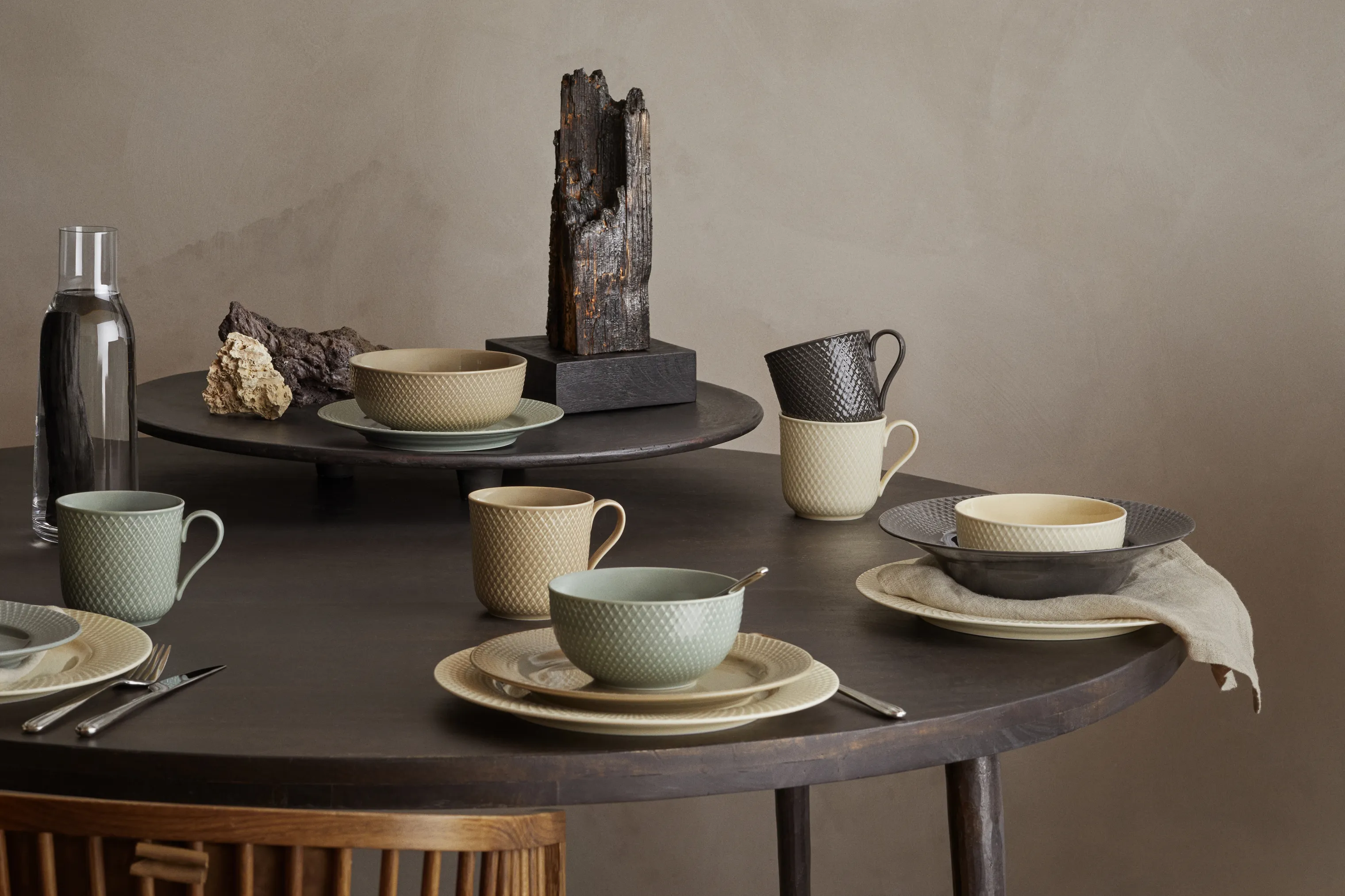 Lyngby Porcelæn Rhombe Earth Frokosttallerken