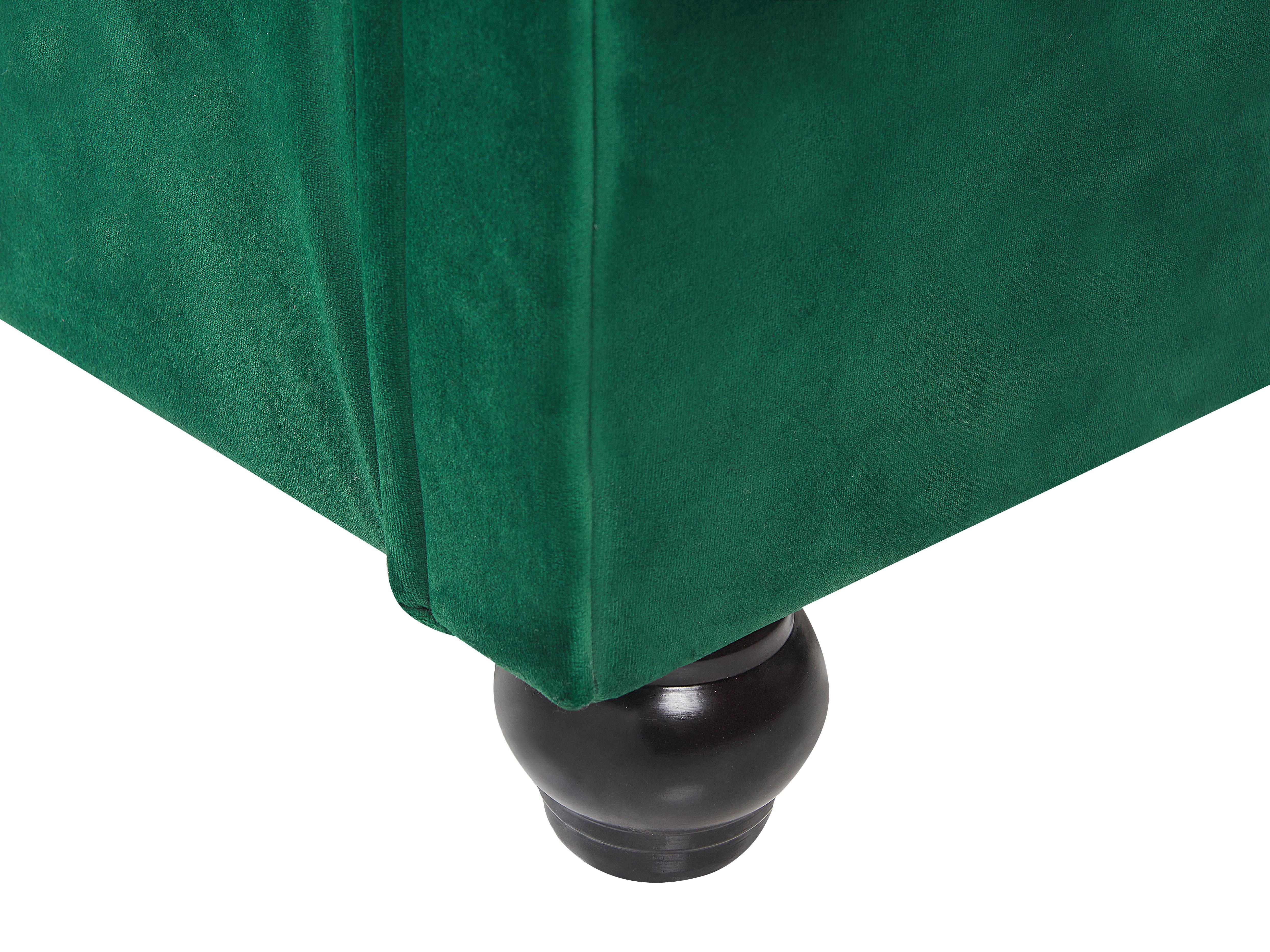Bed Fluweel AVALLON 180 x 200 cm Smaragdgroen