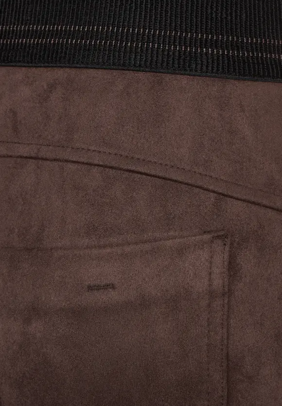 Skinny Hose in Velour Optik - chestnut