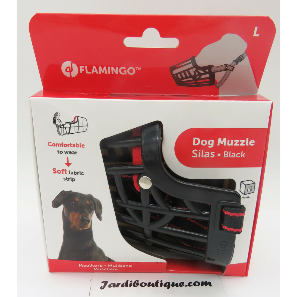 Muselière silas l noir 31 cm 38-52 cm pour chien