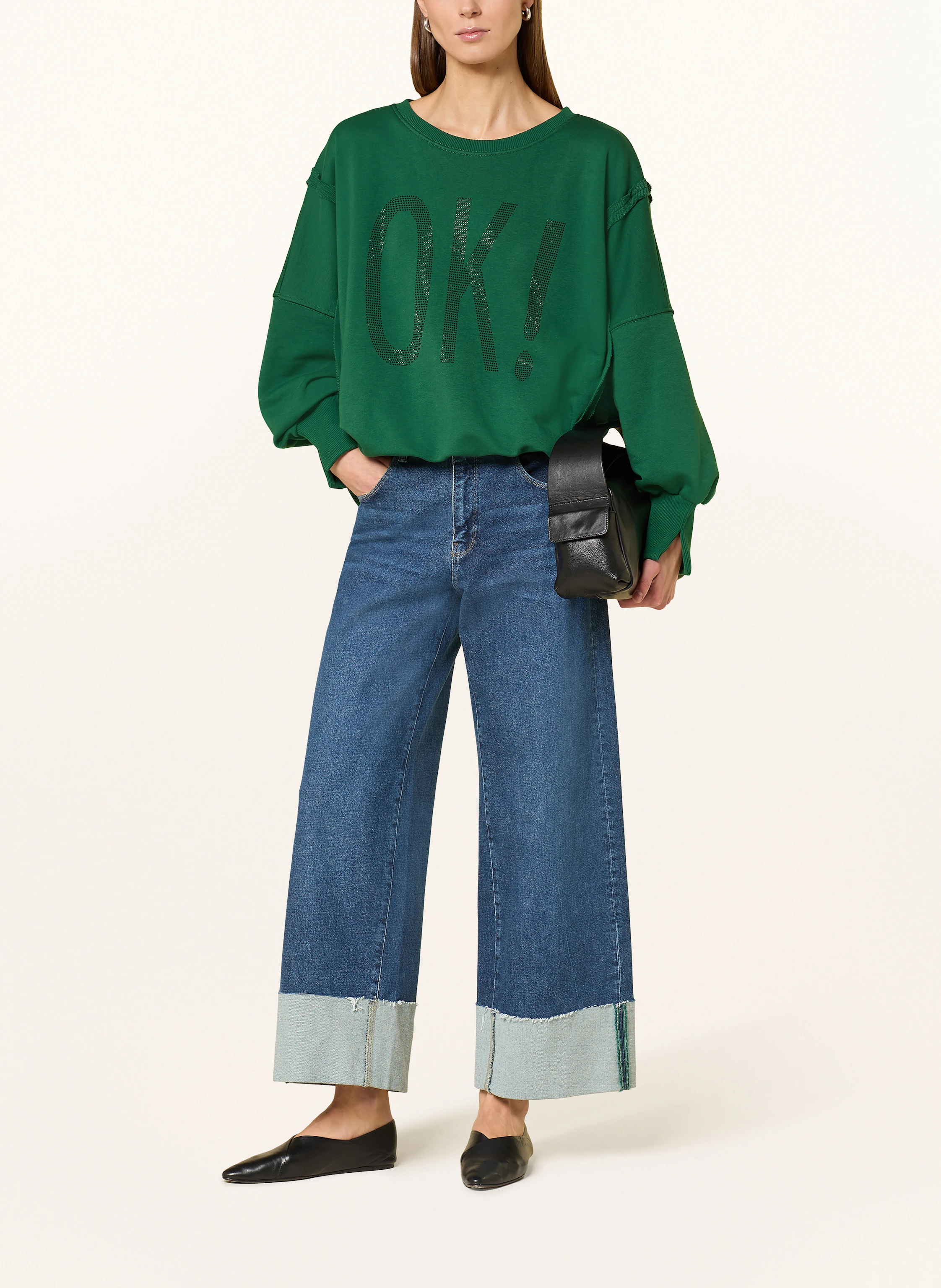 miss goodlife Sweatshirt mit Schmucksteinen
