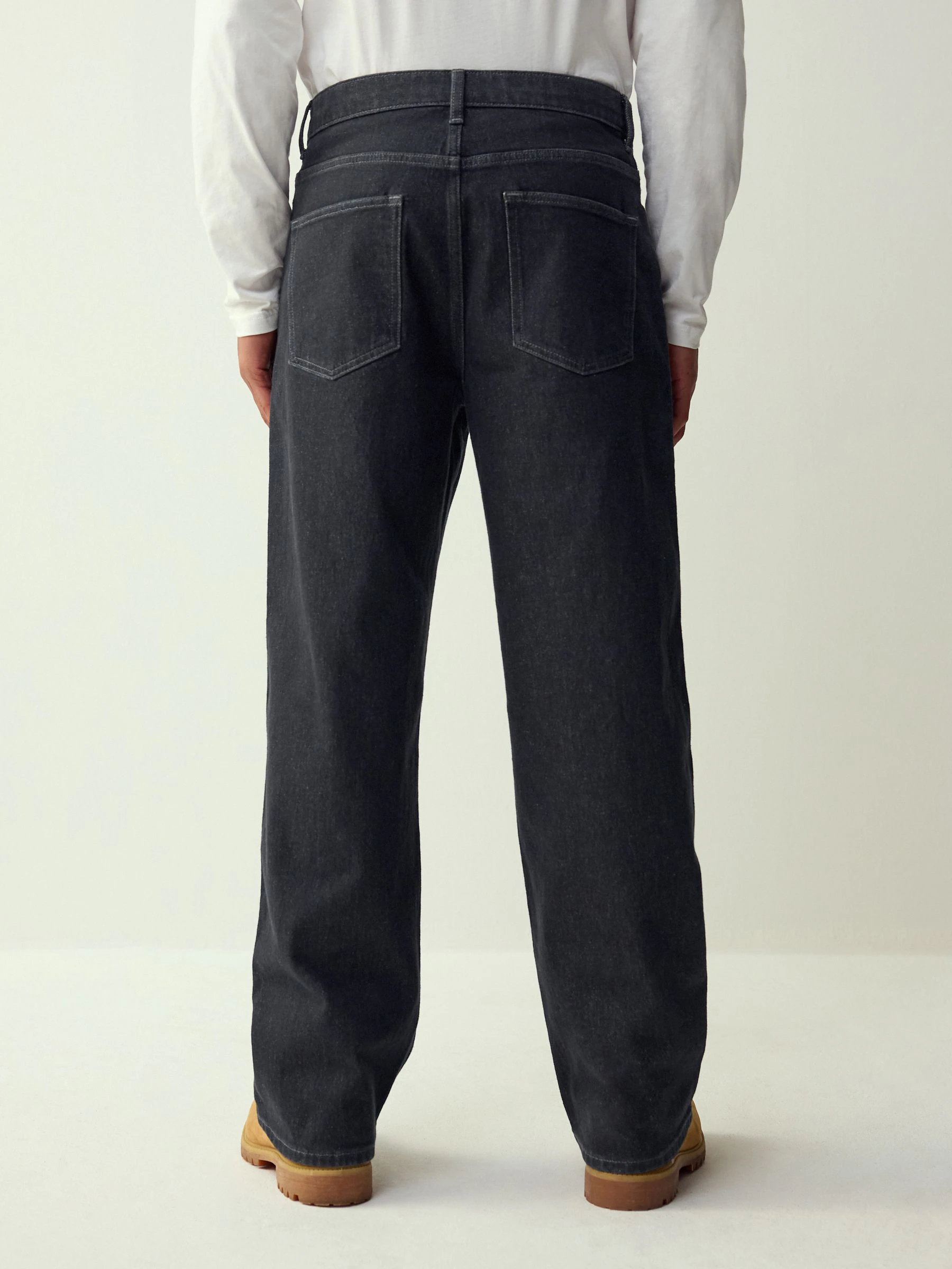Zwart - Baggy pasvorm - Vintage wash denim jeans
