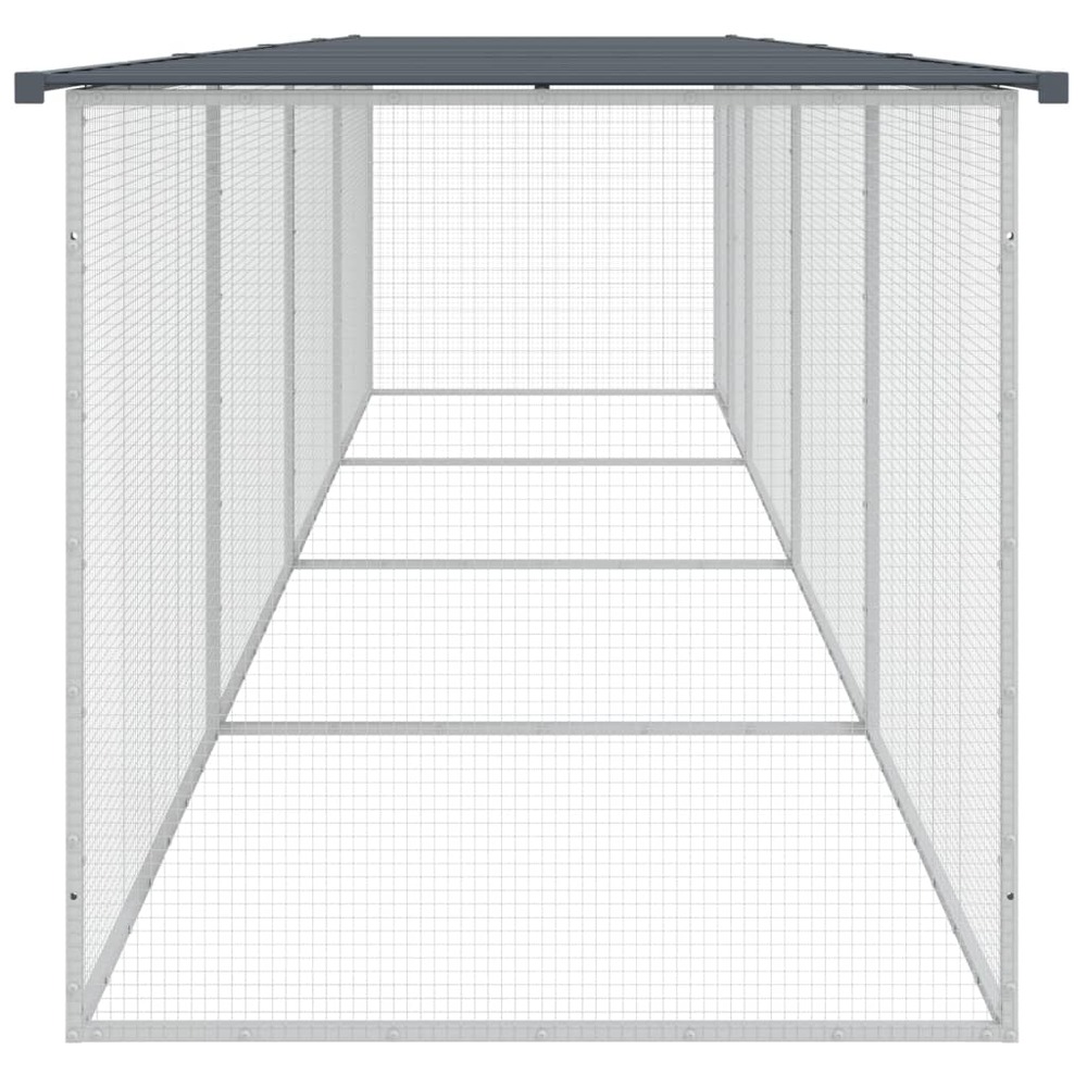 Poulailler avec toit anthracite 403x98x90 cm acier galvanisé