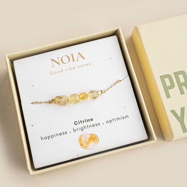 Noia Jewellery | Citrine armband | Goudkleurig