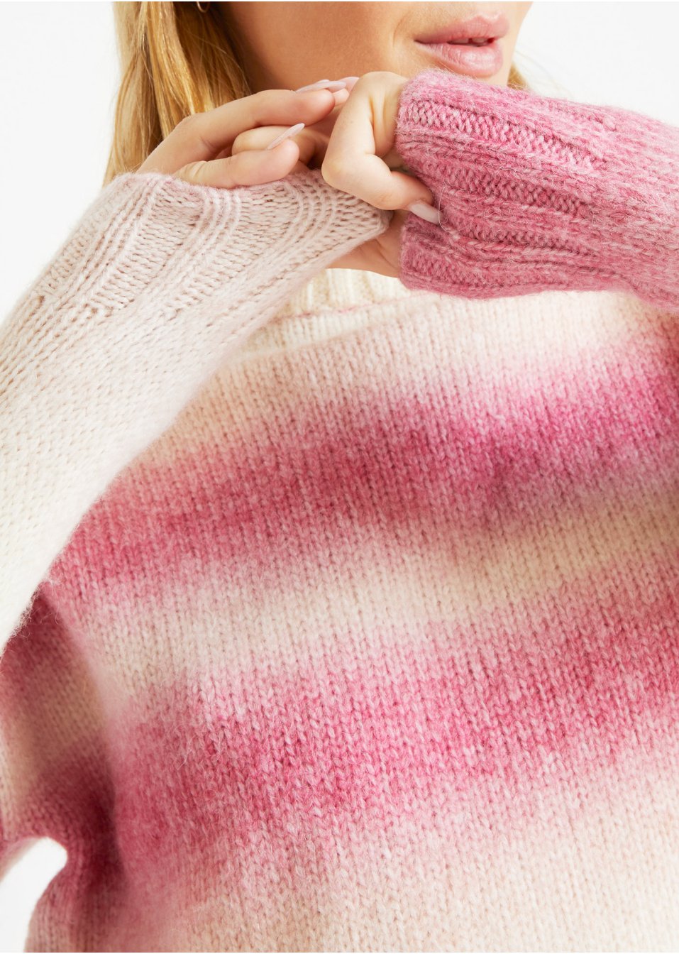 Pull à col montant avec dégradé de couleur