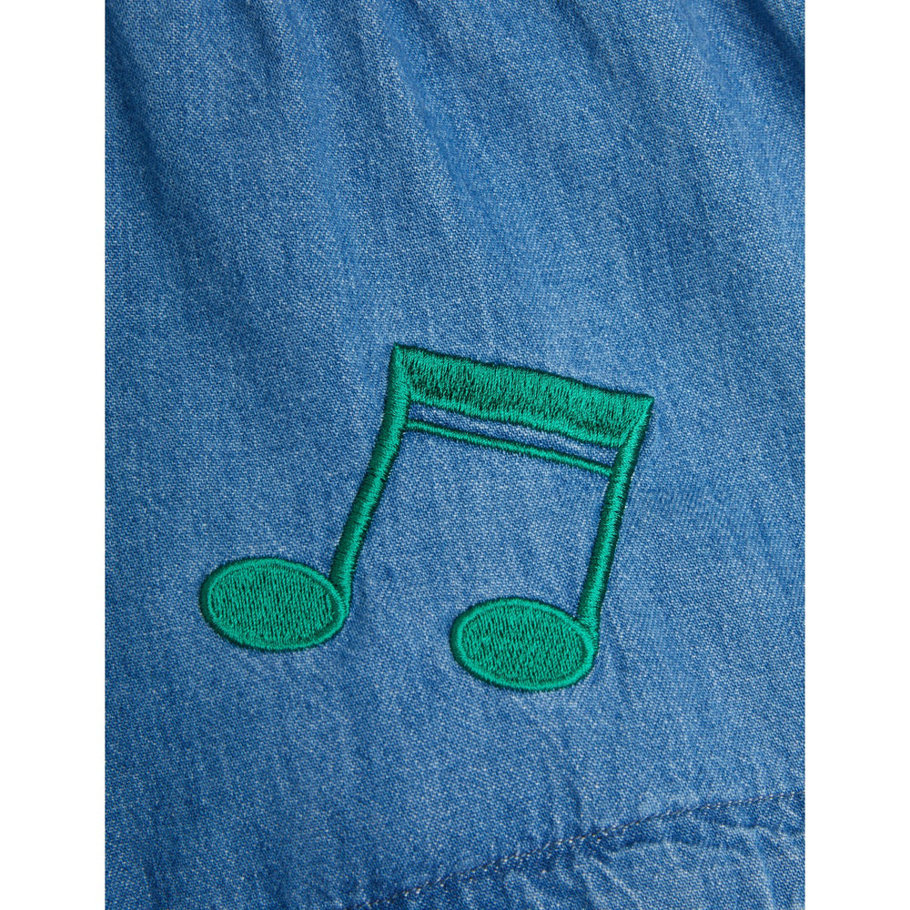 Køb Mini Rodini Blue Note Embroidery Lightweight Denim Shorts
