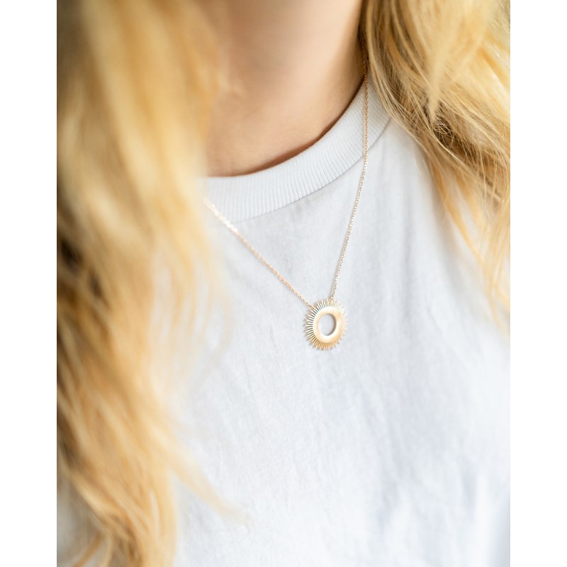 Collier Fin Plaqué Or Tendance Soleil