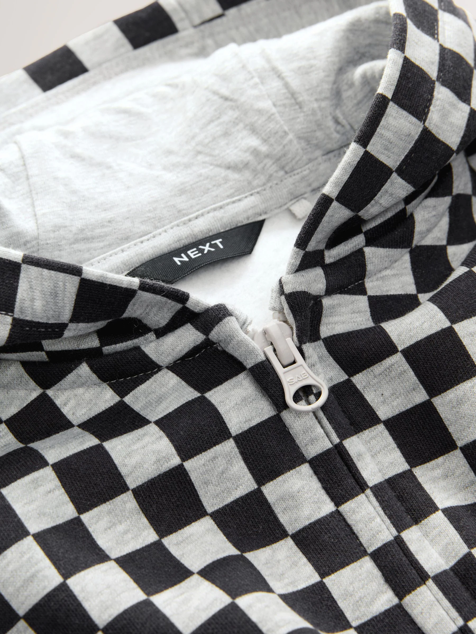 Zwart-wit dambord - Hoodie met ritssluiting (3 mnd-7 jr)