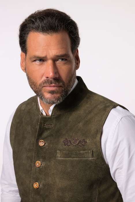 Weste, Ziegen Veloursleder, Tracht, Stehkragen