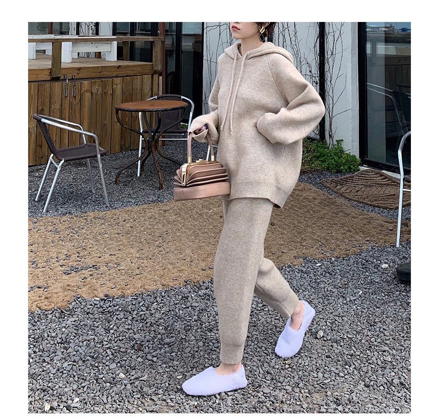 Omibayo - Set: effen hoodie + high-rise harem-joggingbroek